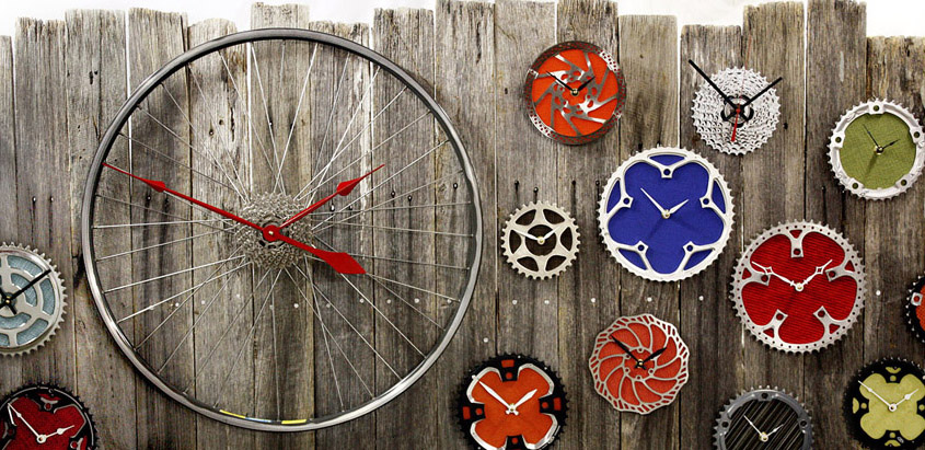 Tread & Pedals Bike Cog and Wheel Clocks